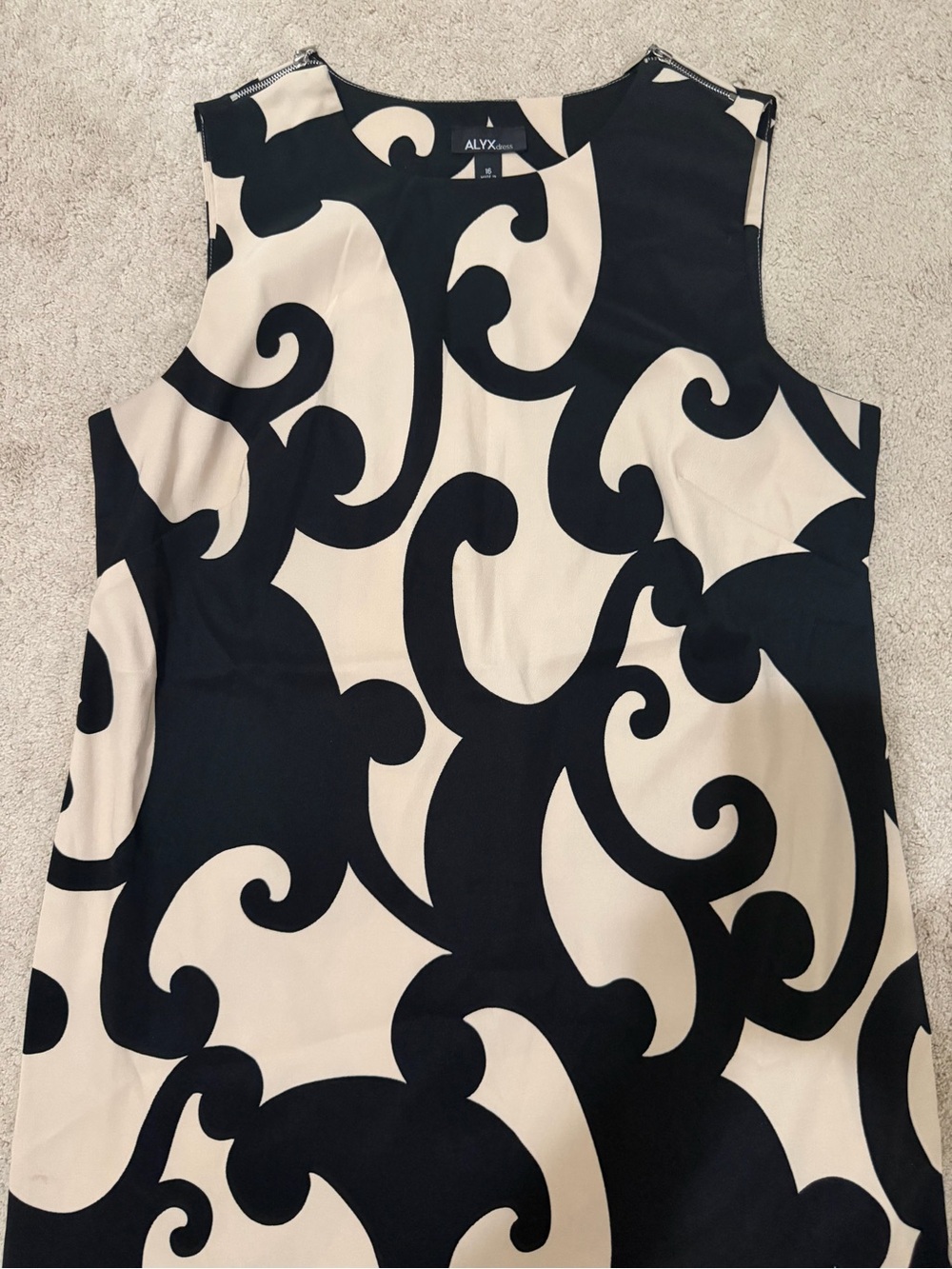 ALYX  Black and Cream Abstract Shift Dress - Picture 5 of 5